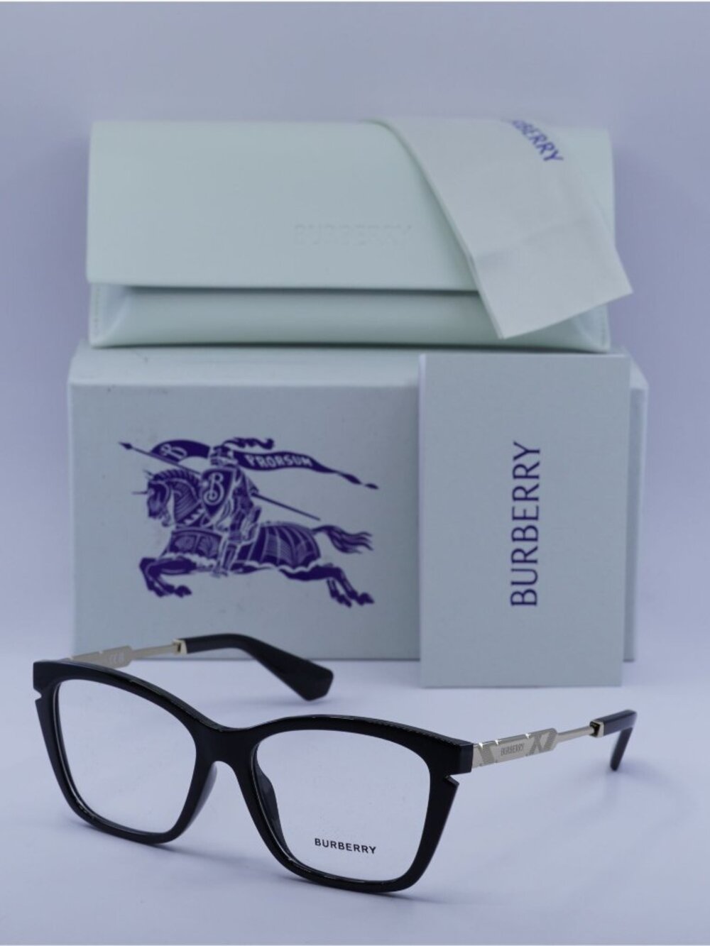 Burberry BE2427U 3001 Square Eyeglasses 52mm - Shiny Black/Gold